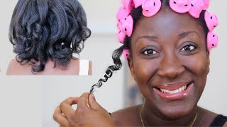 Magic Hair Rollers on thin fine 4c natural hair  Spoolies Hair curlers  Adede [upl. by Wadesworth]