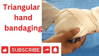 Triangular Hand Bandaging By PC nursing procedure [upl. by Noxas]