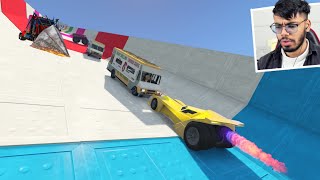 Cars Vs Cars Mega Ramp 455445 People Break Their Monitor After This Race in GTA 5 [upl. by Odlanyar57]