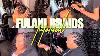 fulani knotless braids tutorial  VERY DETAILED [upl. by Alyl912]