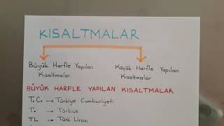 KısaltmalarBüyük harfle yapılan kısaltmalar [upl. by Theta]