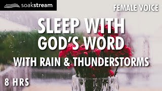 Bible Verses with Rain for Sleep and Meditation  NO MUSIC FEMALE VOICE [upl. by Itsrik492]