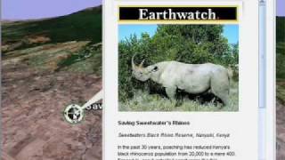 Earthwatch  Sweetwaters Rhinos in Google Earth [upl. by Olrak]