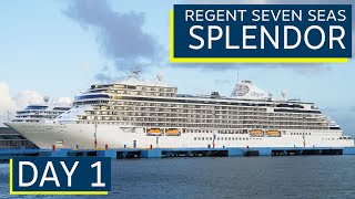 Regent Seven Seas Splendor Day 1 Embarkation Sail Away and Dinner at Compass Rose [upl. by Kcirtap]