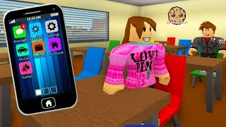 Texting Phone amp Ghost In School  RoCitizens Cookie Swirl C Plays Roblox Game Video [upl. by Brunhilde733]