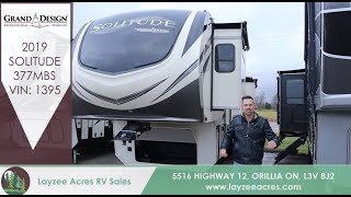 2019 Grand Design Solitude 377MBS Vin 1395  Layzee Acres RV Sales [upl. by Blair]