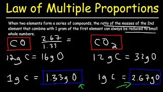 Law of Multiple Proportions Practice Problems Chemistry Examples Fundamental Chemical Laws [upl. by Brandy]