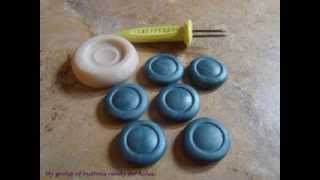 Making button molds and buttons with polymer clay [upl. by Yuria]