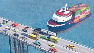 Breakable Car Bridge Crashes 5  Beamng drive [upl. by Baiel896]