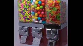 Triple Canister Vending Machine  3 Head Candy Gumball and Capsule Machine from CandyMachinescom [upl. by Alram]