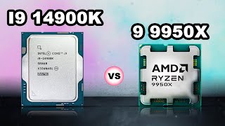 Intel Core i9 14900K vs AMD Ryzen 9 9950X  Test in Games [upl. by Aizek]