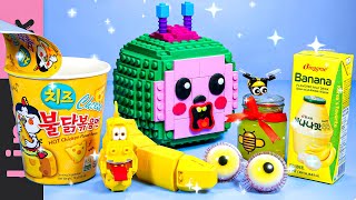 LEGO Mukbang Yellow Food IRL With Cocomelon  Mukbang Asmr Animation [upl. by Steinke]