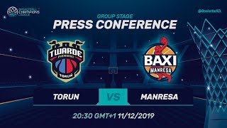 Polski Cukier Torun v BAXI Manresa  Press Conference  Basketball Champions League 201920 [upl. by Coleman]