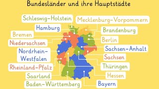 Deutschland 16 Bundesländer und Landeshauptstädte Hörverstehen Deutsch als Fremdsprache [upl. by Akimit986]