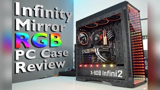 Review Inter Tech X908 Infini2 Infinity Mirror RGB Full Tower PC Case [upl. by Ennayrb]