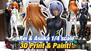 EVA Rei amp Asuka 14 scale 3D Print amp Paint [upl. by Suiddaht41]