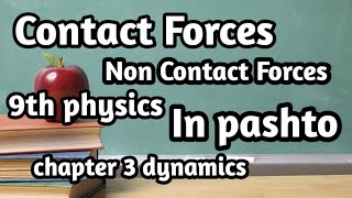 Contact ForcesNon contact Forceschapter 3 dynamics9th physics in pashto [upl. by Durer]