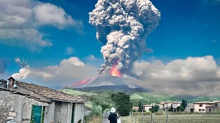 Mass Evacuation in Italy Stromboli volcano eruption in Sicily ash and lava everywhere [upl. by Christabel]