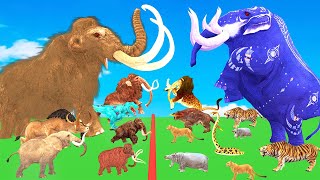 Modern vs Prehistoric Animals Size Comparison Animal Epic Battle Woolly Mammoth Vs Elephant [upl. by Conyers956]