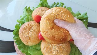 وداعآ لخبز البرغر الجاهز أروع طريقة لخبز البرغر😍pamuk gibi hamburger ekmeği😍هش وطري كالقطن [upl. by Norehs]