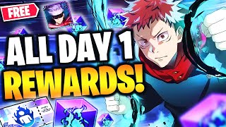 ALL DAY 1 REWARDS FOR GLOBAL LAUNCH WHAT YOU NEED TO DO Jujutsu Kaisen Phantom Parade [upl. by Rad]