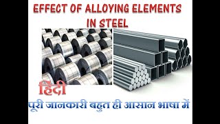 Effect of alloying elements in steelHINDI [upl. by Ayhtak]