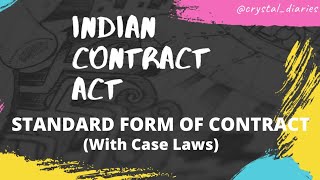 STANDARD FORM OF CONTRACT  INDIAN CONTRACT ACT indiancontractact [upl. by Vonni]