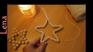 𝗠𝗮𝗰𝗿𝗮𝗺𝗲 with 𝗟𝗲𝗻𝗮 ⭐ Makramee Stern ⭐ Kreuzknoten ⭐ Macrame star ⭐ Square Knot [upl. by Korff]