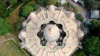 Tapovan Temple Vadodara city Aerial view of Gujarat landscape with fields and Baroda township area [upl. by Itsirk]