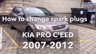 How to change spark plugs on Kia CeedProCeedRio Hyundai i30i40 1416 engine 20072012 [upl. by Eelrefinnej]