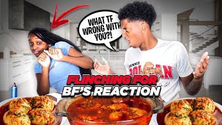 FLINCHING EVERY TIME MY BOYFRIEND TRIES TO TOUCH ME TO SEE HOW HE REACTS SEAFOOD MUKBANG IN A BAG [upl. by Larrej]