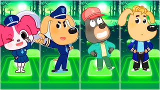 ☀️Sheriff Labrador 🆚 Labrador 🆚 Sheriff Labrador 🎶 Tiles Hop EDMRush Coffin Danse 🌈 [upl. by Muryh569]