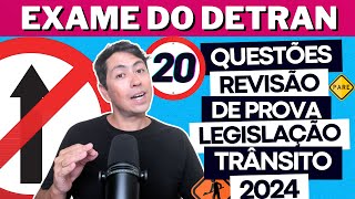 20 QUESTÕES ATUAIS COMENTADAS DO EXAME TEÓRICO 2024 Legislação de trânsito autoescola cnh [upl. by Ttelrahc]