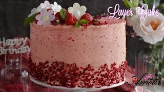 recette du layer cake gateau danniversaire à étages [upl. by Hgieloj460]