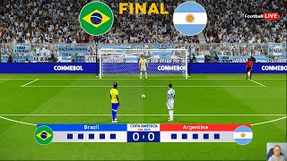 Brazil vs Argentina  Penalty Shootout  Final Copa America 2024  Messi vs Vinicius  PES Gameplay [upl. by Stanton]