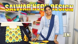 Neck Design Easy To Make  சுடிதார் Stitching Jeni [upl. by Nosylla727]