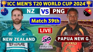 New Zealand vs Papua New Guinea 39th Match  PNG vs NZ 39th T20 Live Score amp Commentary World Cup [upl. by Mcintyre]