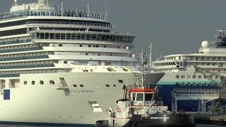 HD  8 CRUISE SHIPS arrive in Venice Italy  29072017 [upl. by Duffie]