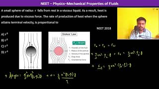 A small sphere of radius r falls from rest in a viscous liquid As a result heat is produced due [upl. by Annairdua648]