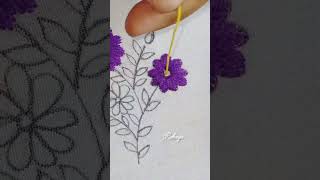 Hand embroidery flower design for beginners art embroidery rokeya109needlestitchsewingyoutube [upl. by Quartus]