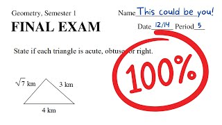 15 MINUTE Study Guide for Geometry 1 Final Exam [upl. by Cissy]