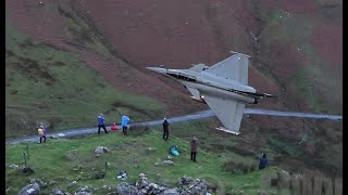 MACHLOOP RAF Typhoon leads FAF Rafale LOW LEVEL through the Mach Loop amp A400m Chinook Texans [upl. by Nivrem]