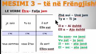 MESIMI 332  FOLJA JAM NE FRENGJISHT  LE VERBE ETRE EN FRANCAIS   MESO FRENGJISHT SHQIP [upl. by Iglesias]