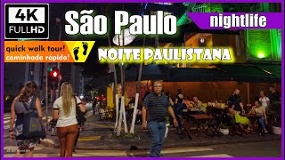 4K Noites Paulistanas  Rua Luis Coelho saopaulobynight saopauloape saopaulowalkingtour [upl. by Leddy]