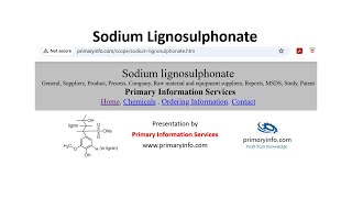 Sodium Lignosulphonate  Trade Technology Project Information [upl. by Ohcirej418]