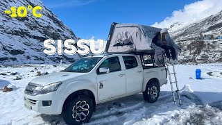 Rooftop Snowfall Camping in SissuLahaul  Most beautiful Place nearby Manali [upl. by Yelda650]