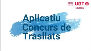 Aplicatiu concurs de trasllats Com emplenarlo [upl. by Ecyla]