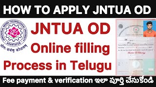 HOW TO APPLY JNTUA OD ONLINE  STEP BY STEP PROCESS IN TELUGU [upl. by Parnell]