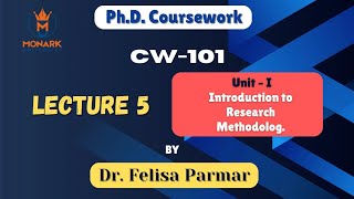 Lecture 5  CW 101  Unit – IIntroduction to Research Methodology phd researchmethodology [upl. by Alaek938]