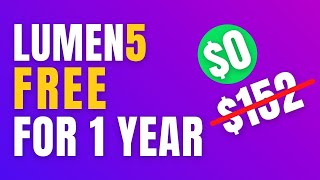 How To Get Lumen5 Premium Free For 1 Year 😍 [upl. by Ognimod]